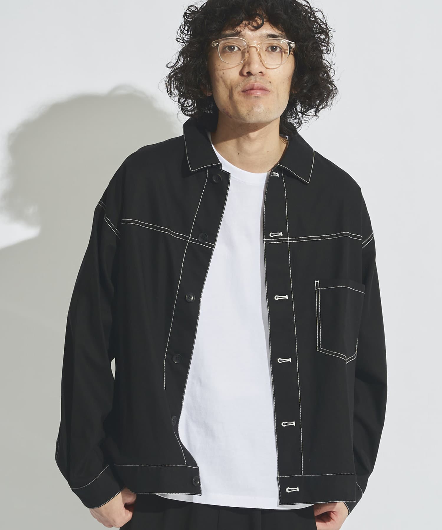 麻混配色ステッチシャツ Cpcm シーピーシーエム メンズ Pal Closet パルクローゼット パルグループ公式ファッション通販サイト