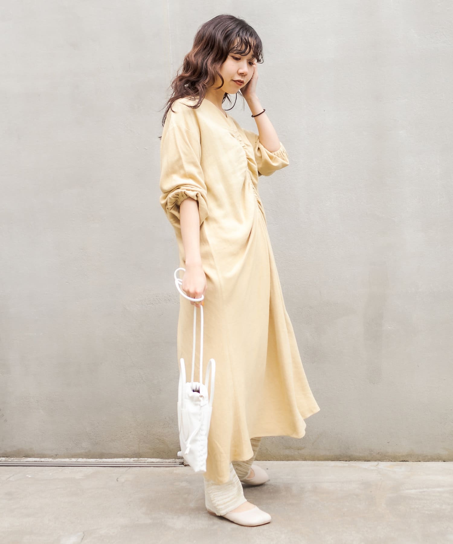 シャーリングリネンワンピース Capricieux Le Mage カプリシュレマージュ レディース Pal Closet パルクローゼット パルグループ公式ファッション通販サイト