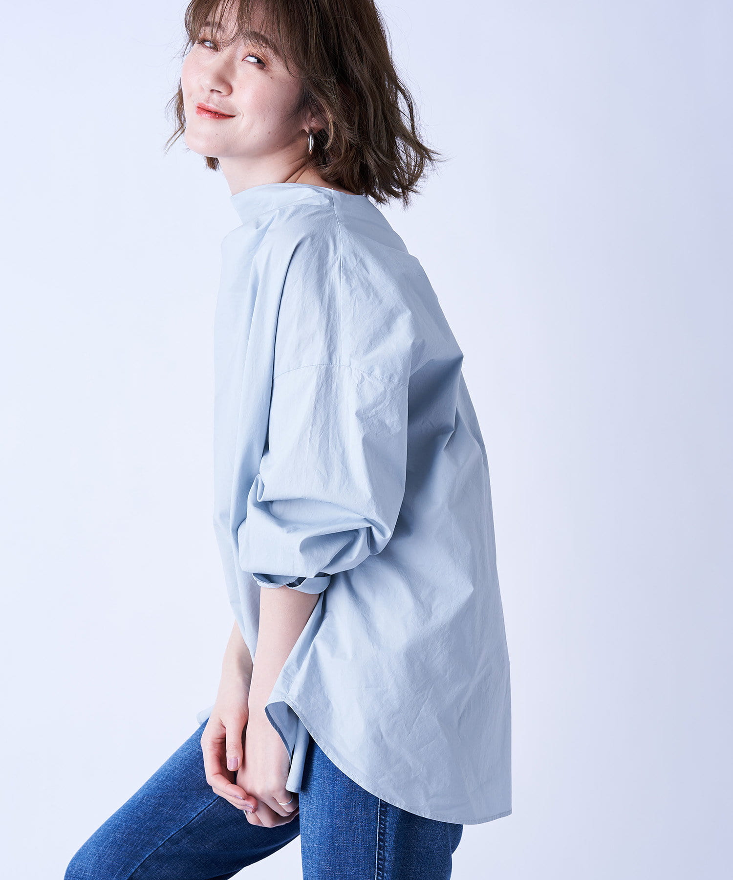 un dix cors(アンディコール) 【1枚で着映えする】衿タック袖ボリュームブラウス