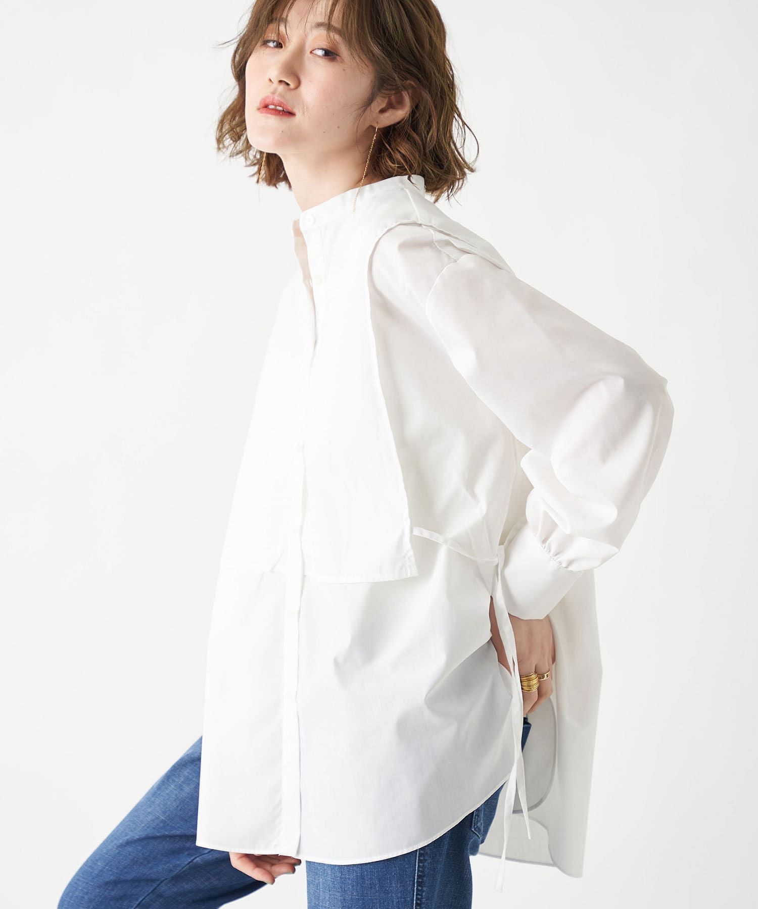 un dix cors(アンディコール) 動画付【《1枚で着映えるシャツ》洗える】ブロードレイヤード風シャツ