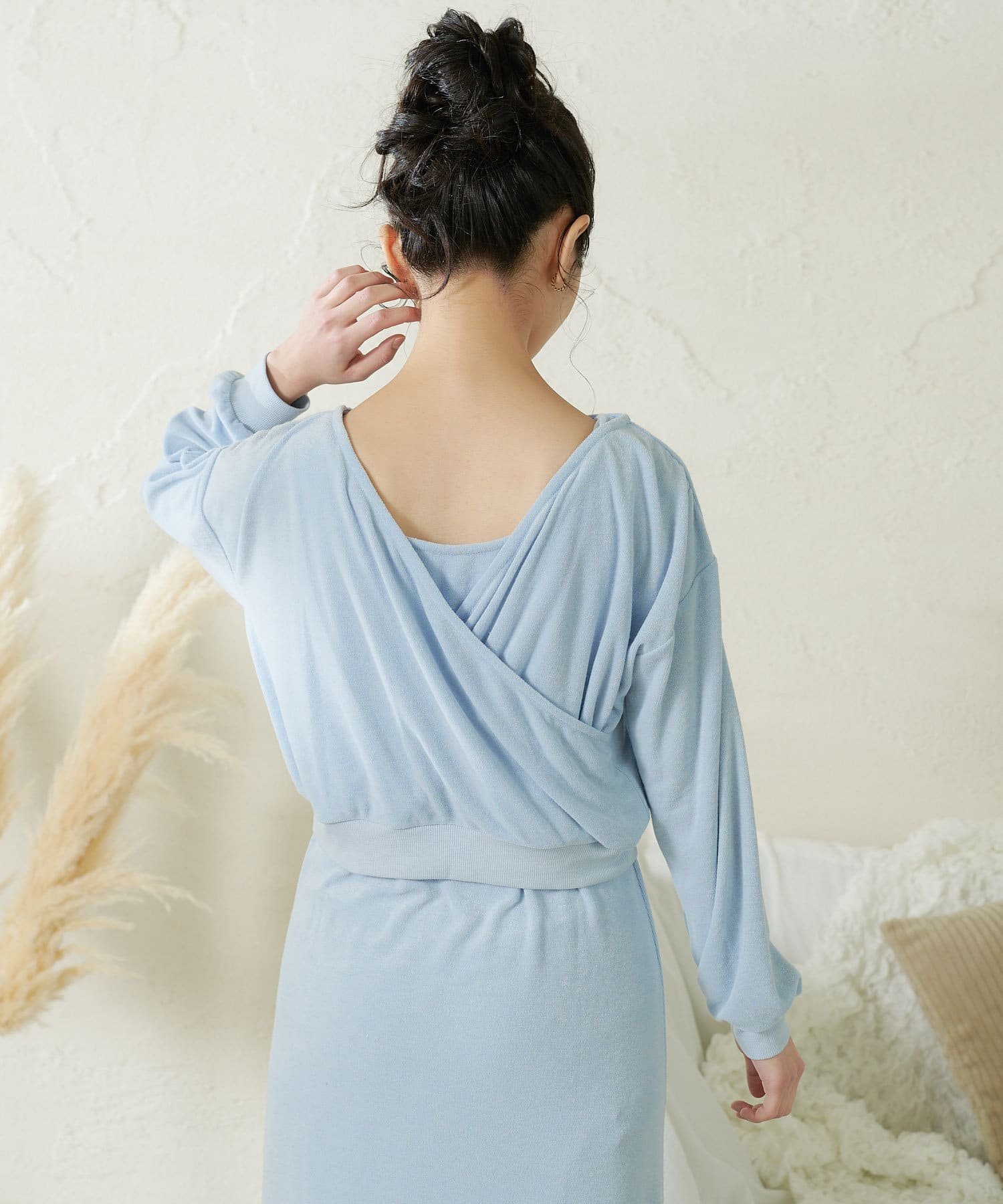 肌に優しいタオル生地 やわらかソフトパイル カシュクール ワンピースセット Territoire テリトワール レディース Pal Closet パルクローゼット パルグループ公式ファッション通販サイト