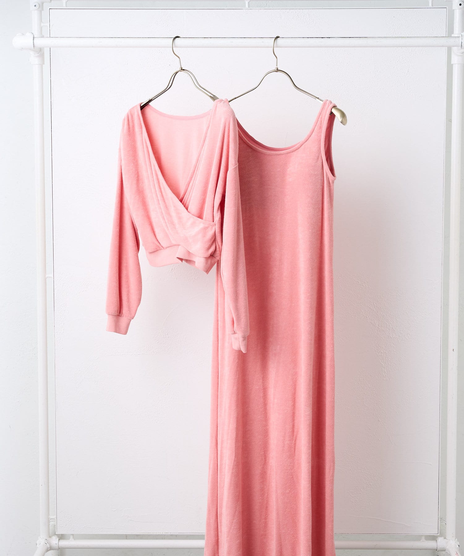 肌に優しいタオル生地 やわらかソフトパイル カシュクール ワンピースセット Territoire テリトワール レディース Pal Closet パルクローゼット パルグループ公式ファッション通販サイト