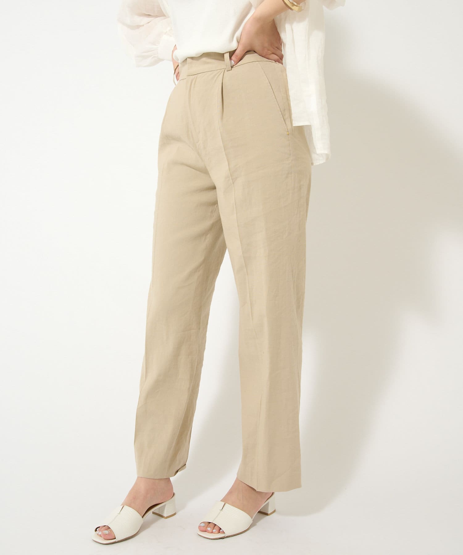 タック入りのキチンとパンツ レーヨン麻パンツ Collage Gallardagalante コラージュ ガリャルダガランテ レディース Pal Closet パルクローゼット パルグループ公式ファッション通販サイト