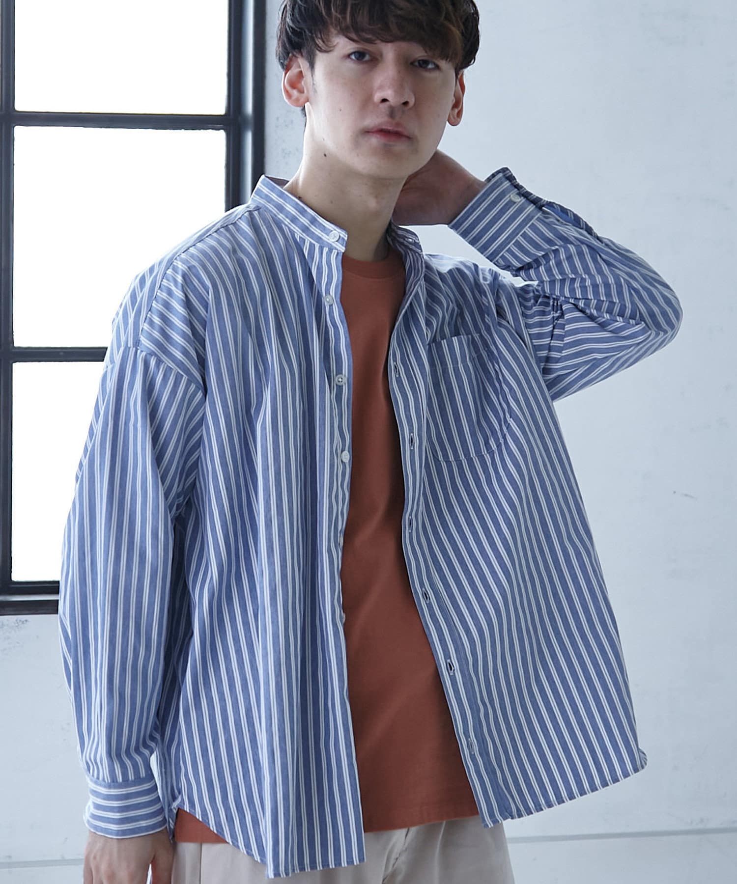 ストライプバンドカラービッグシャツ Discoat ディスコート メンズ Pal Closet パルクローゼット パルグループ公式ファッション通販サイト