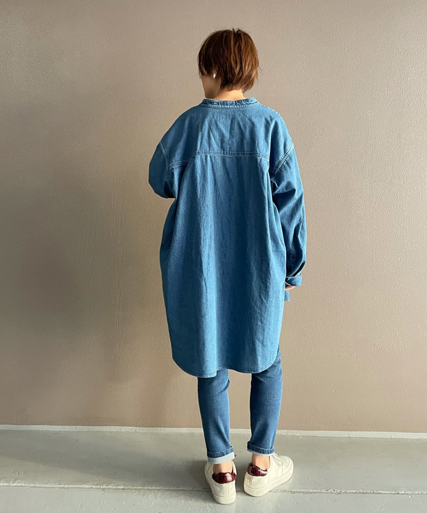 人気アイテム追加 動画付き ノーカラーデニムシャツ Beardsley ビアズリー レディース Pal Closet パルクローゼット パルグループ公式ファッション通販サイト