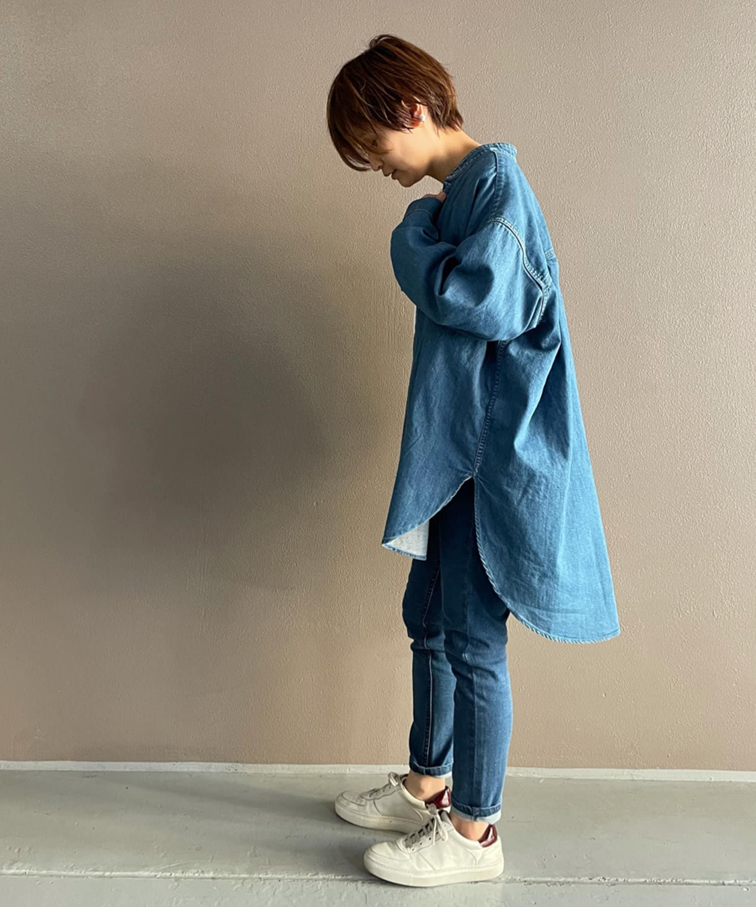 人気アイテム追加 動画付き ノーカラーデニムシャツ Beardsley ビアズリー レディース Pal Closet パルクローゼット パルグループ公式ファッション通販サイト