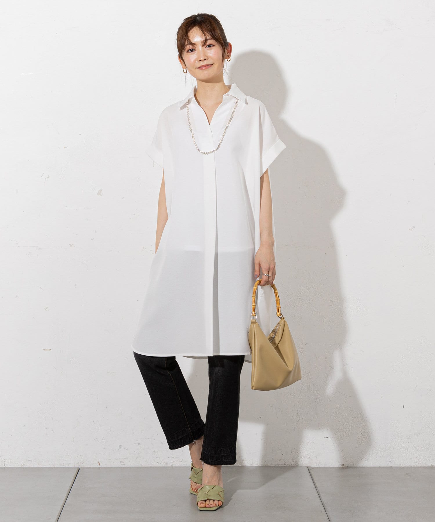 リネンタッチスキッパーシャツワンピース | prose verse(プロズ