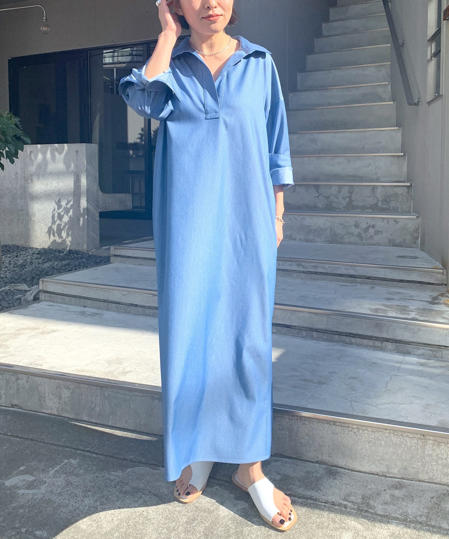 デニムライクマキシワンピース Loungedress ラウンジドレス レディース Pal Closet パルクローゼット パルグループ公式ファッション通販サイト