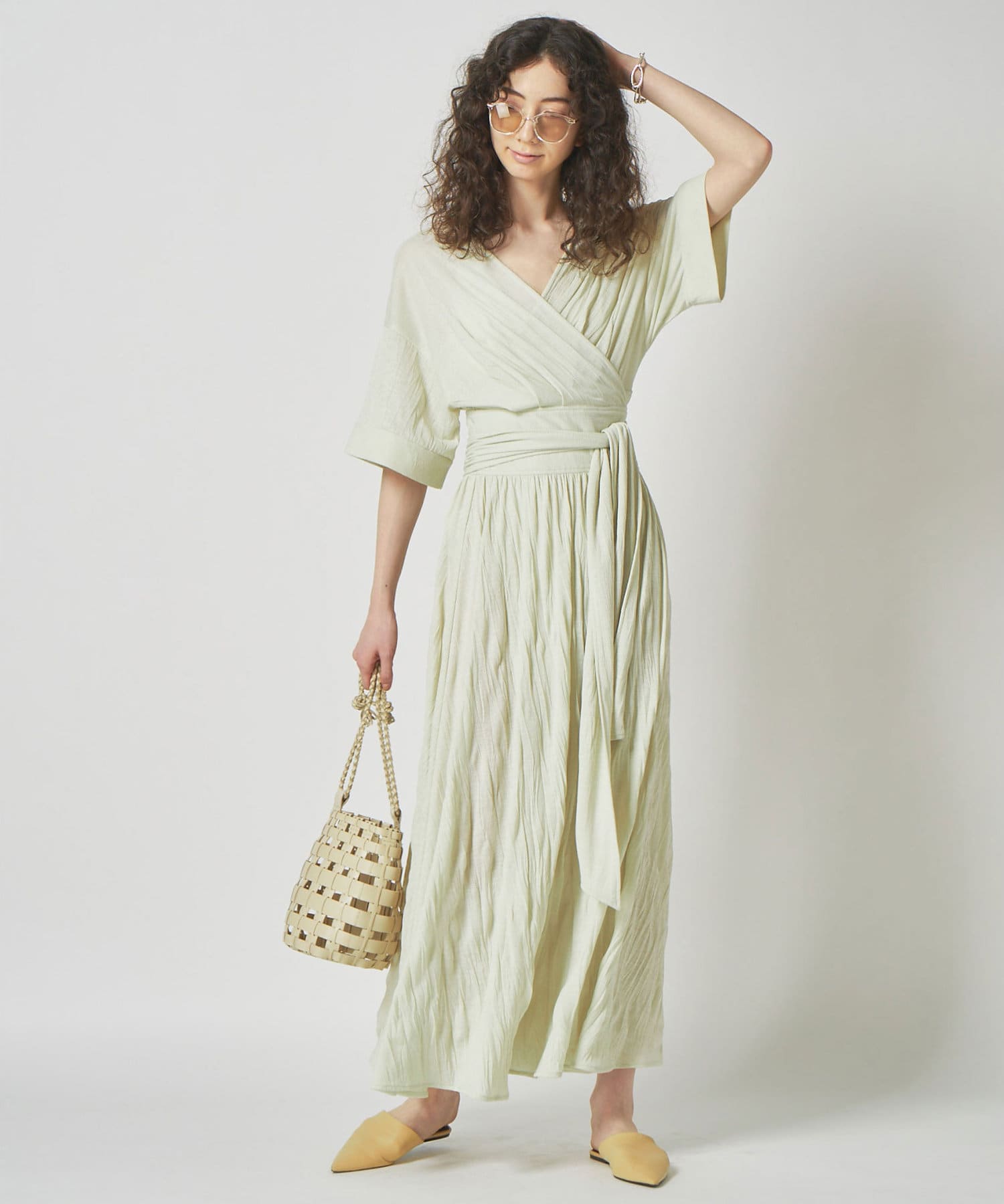 カシュクールプリーツマキシワンピース オンラインストア限定商品 Gallardagalante ガリャルダガランテ レディース Pal Closet パルクローゼット パルグループ公式ファッション通販サイト