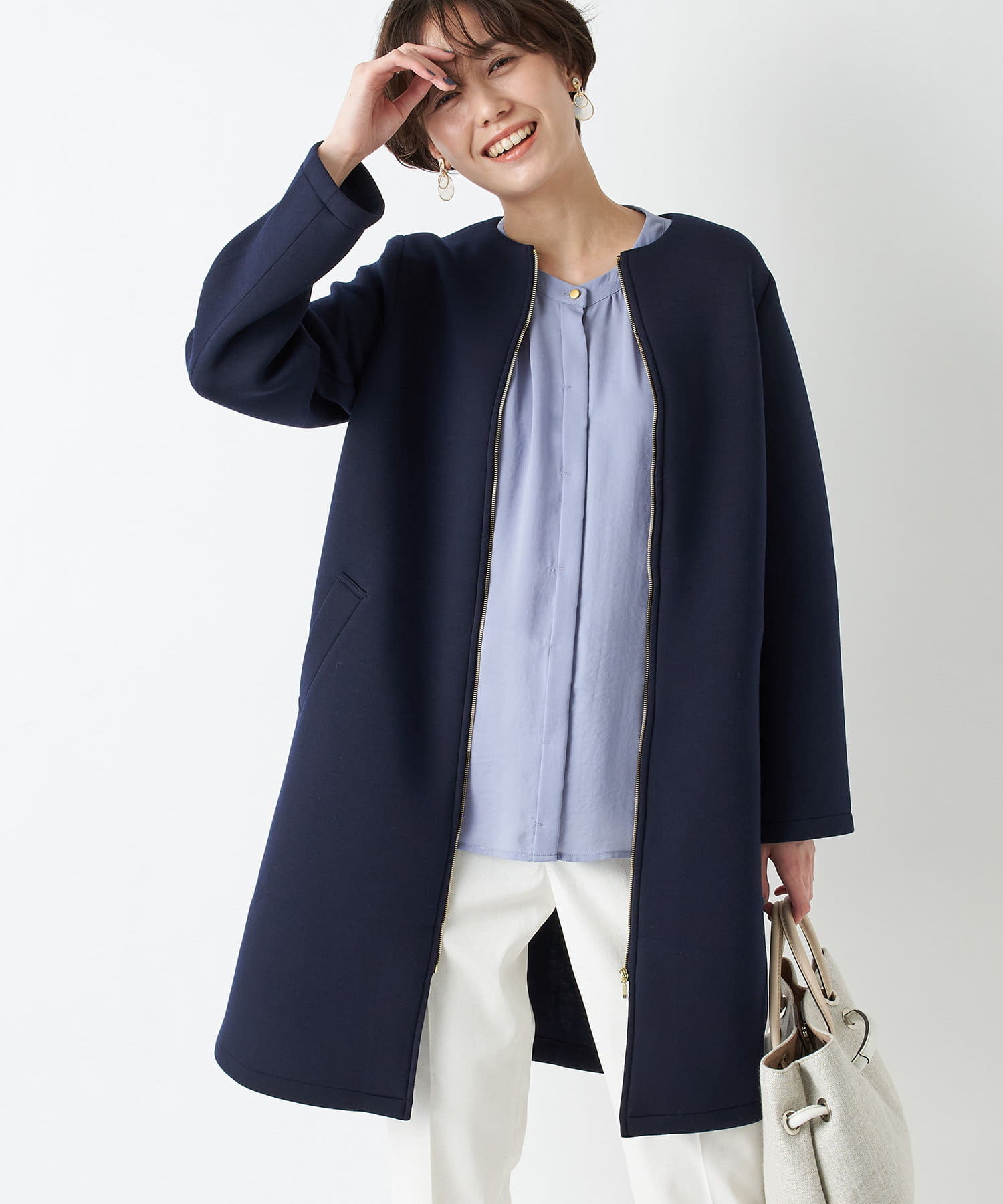 un dix cors(アンディコール) 動画付き【《軽い生地感で着心地抜群》手洗い可】ダンボールZIPコート