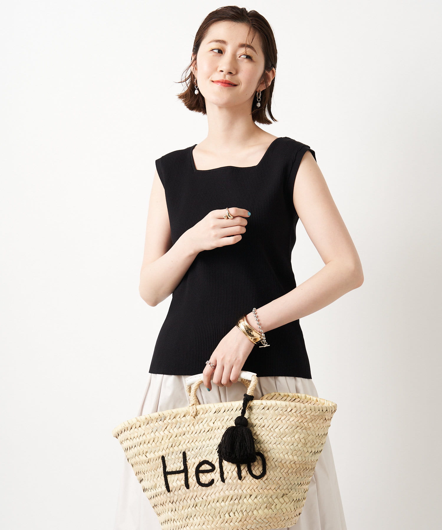 un dix cors(アンディコール) 【お洒落見えする万能アイテム】リブニットタンク