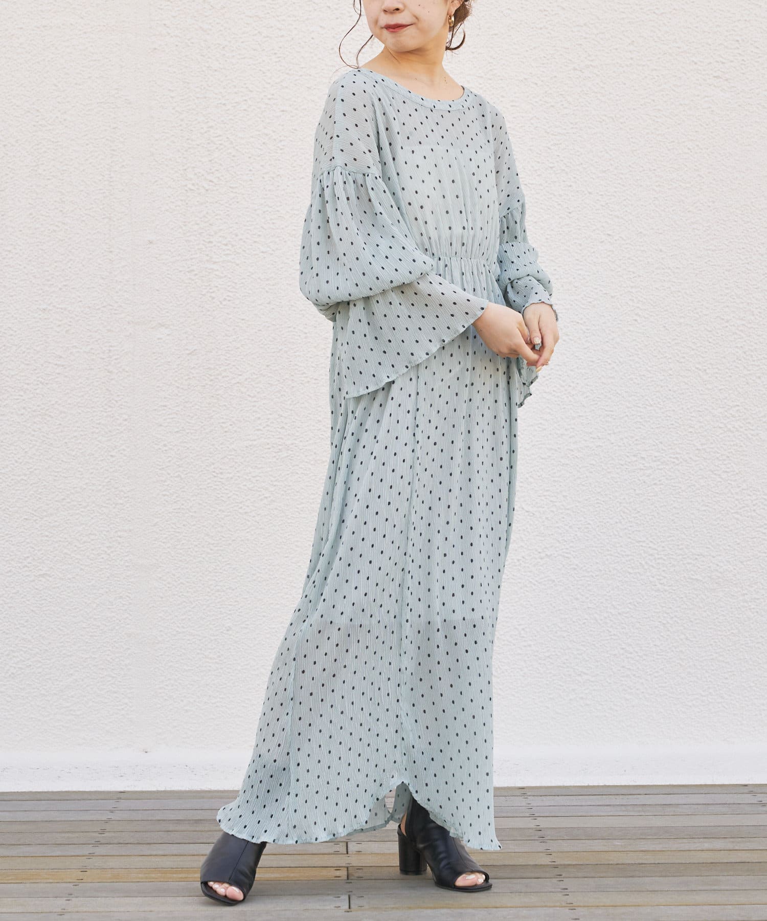 ドット2wayロングワンピース Who S Who Chico フーズフーチコ レディース Pal Closet パルクローゼット パルグループ公式ファッション通販サイト