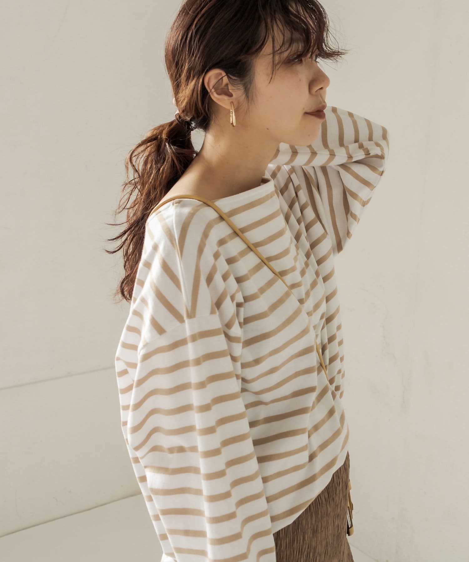 ボーダーボートネックｔシャツ Capricieux Le Mage カプリシュレマージュ レディース Pal Closet パルクローゼット パルグループ公式ファッション通販サイト