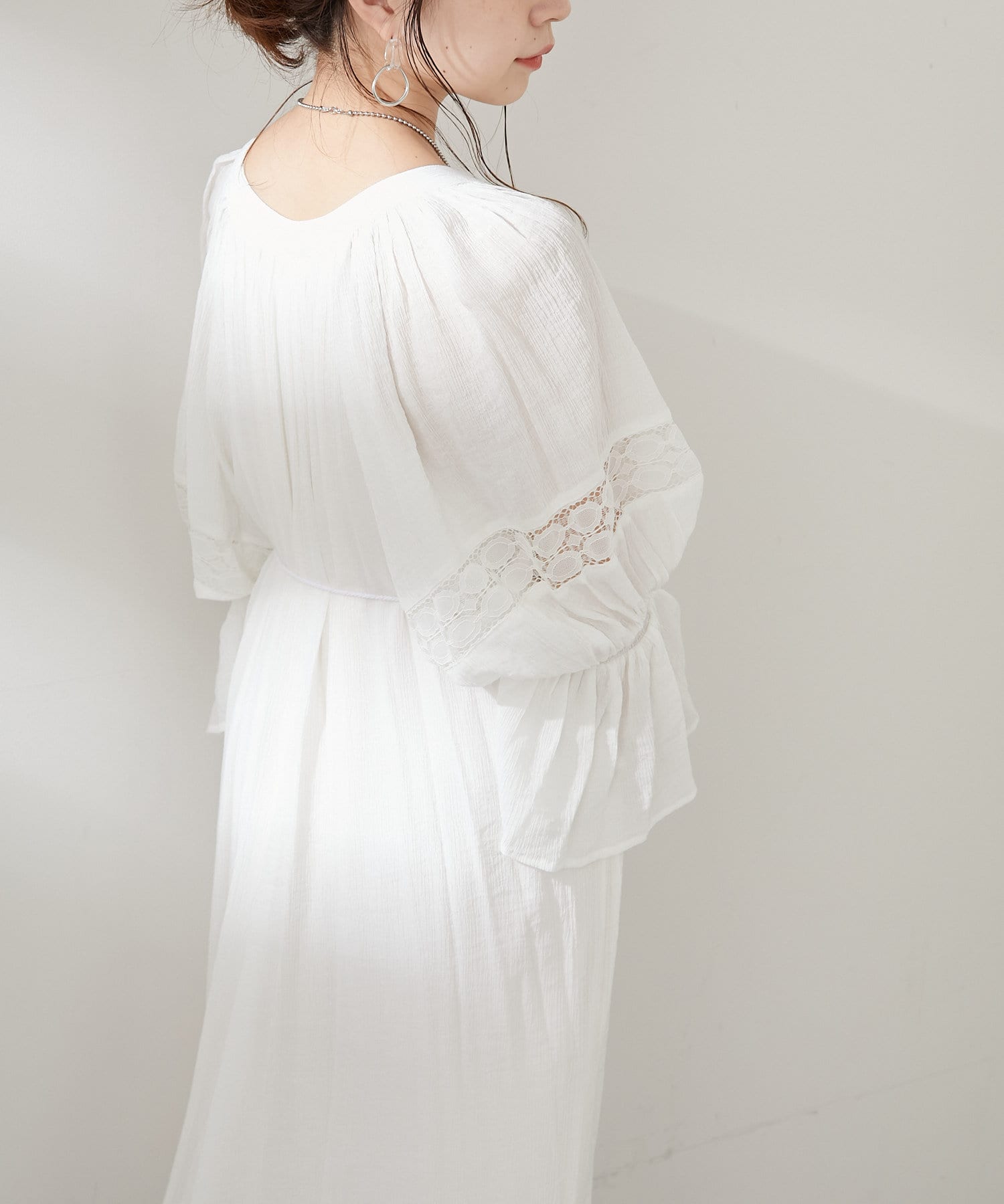 袖レース楊柳2wayワンピース Who S Who Chico フーズフーチコ レディース Pal Closet パルクローゼット パルグループ公式ファッション通販サイト