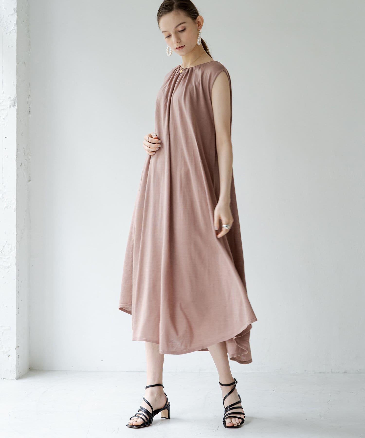 Walance ワランス Web限定 ノースリハイゲージニットワンピース Loungedress ラウンジドレス レディース Pal Closet パルクローゼット パルグループ公式ファッション通販サイト