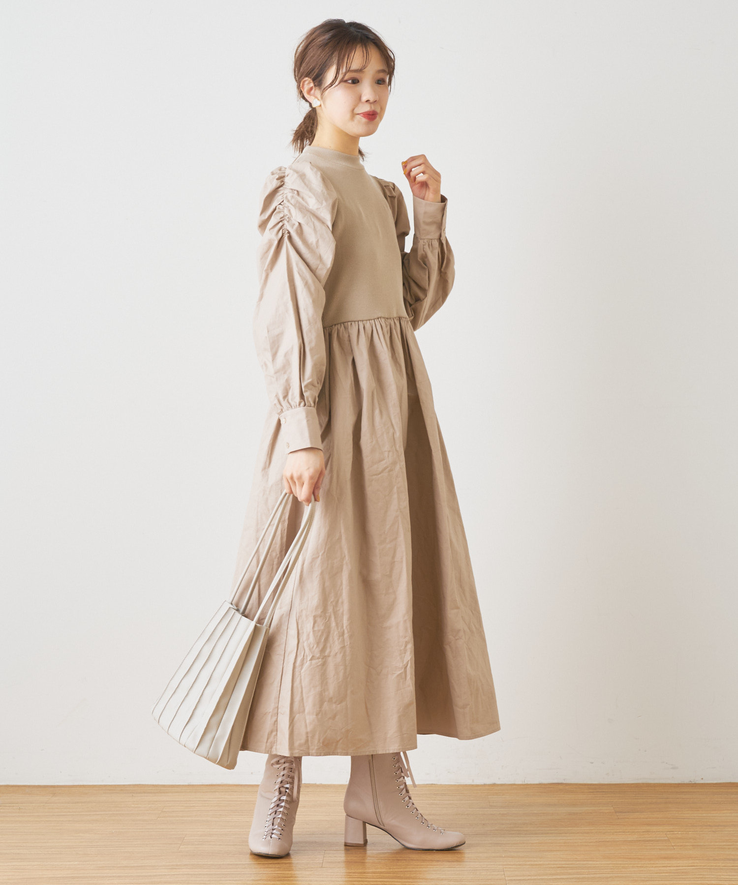 リブ切替ワンピース Nice Claup Outlet ナイスクラップ アウトレット レディース Pal Closet パルクローゼット パルグループ公式ファッション通販サイト