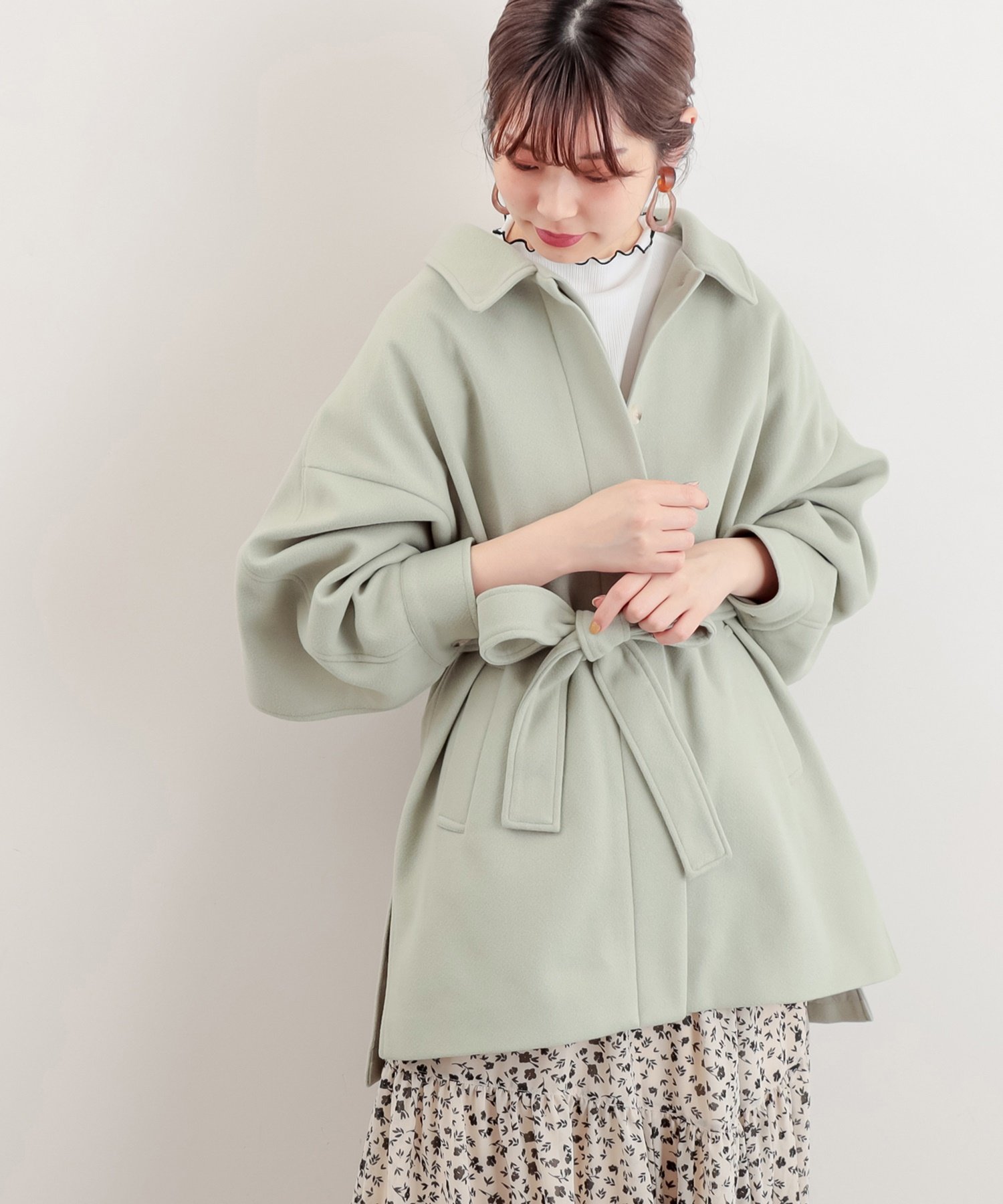 バックフリルおしゃれジャケット | natural couture(ナチュラル 