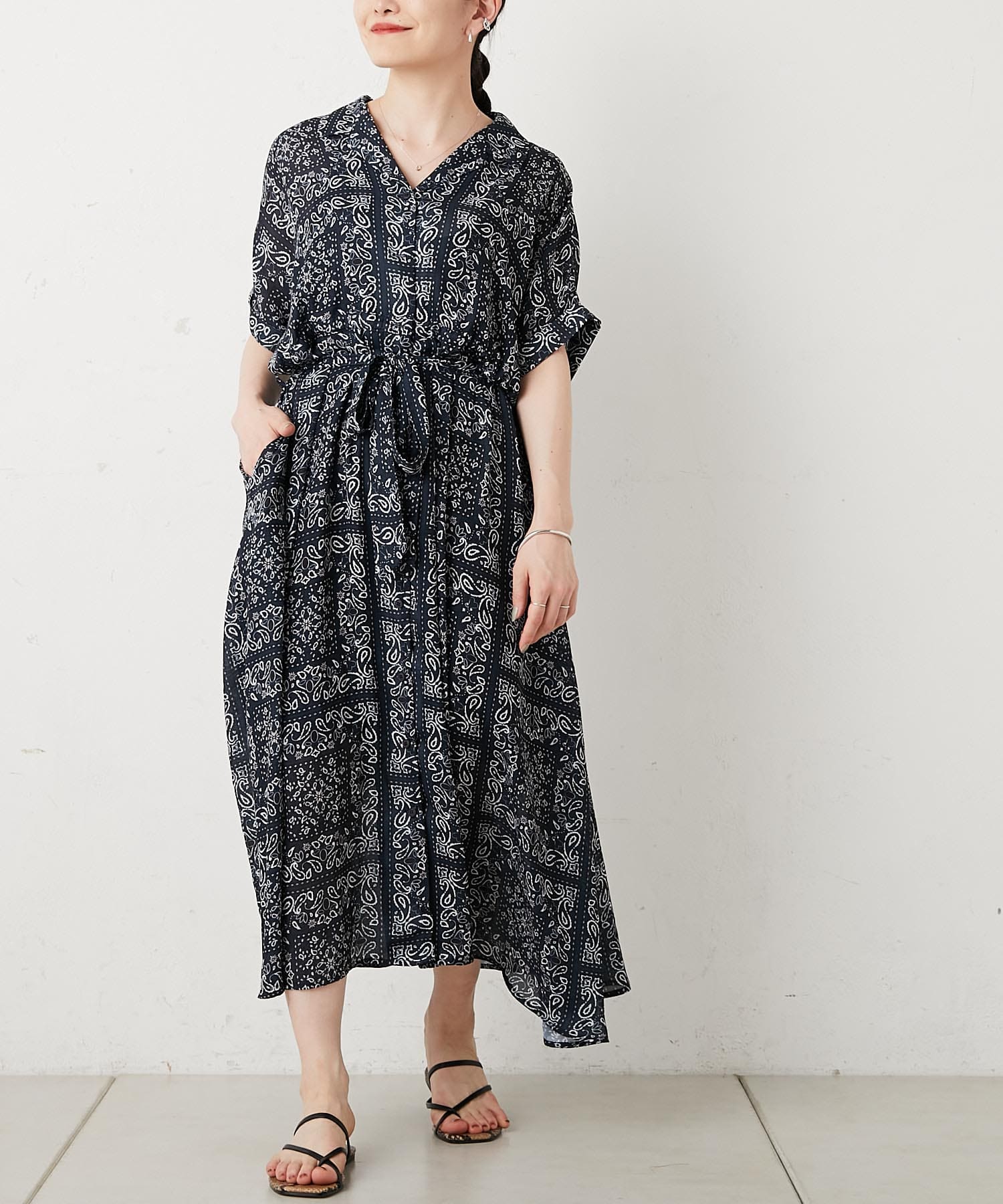 カタログ掲載商品 バンダナ柄シャツワンピース Ear Papillonner イア パピヨネ レディース Pal Closet パルクローゼット パルグループ公式ファッション通販サイト