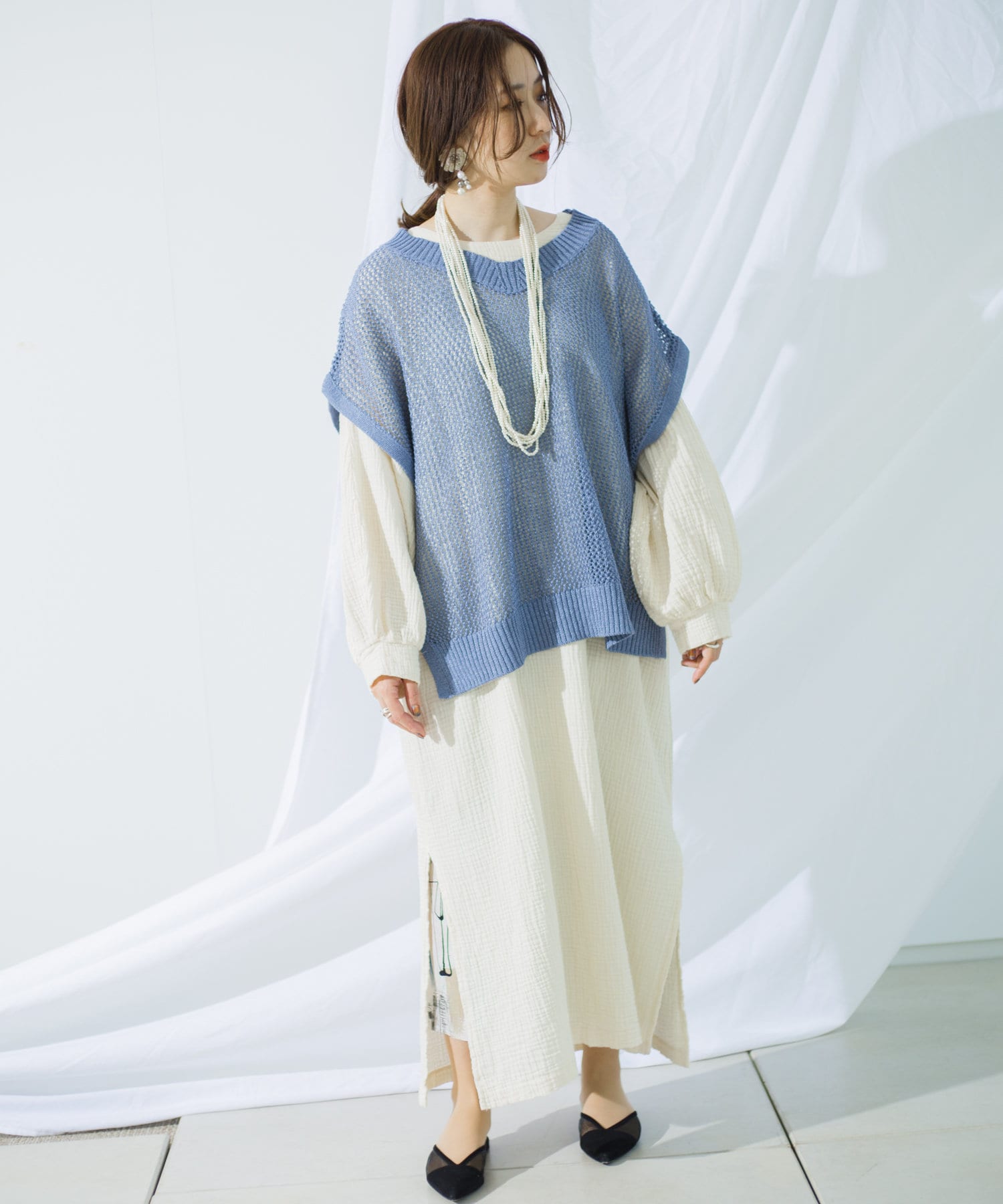 Web限定 メッシュニットベスト Mona Belinda モナ ベリンダ レディース Pal Closet パルクローゼット パルグループ公式ファッション通販サイト