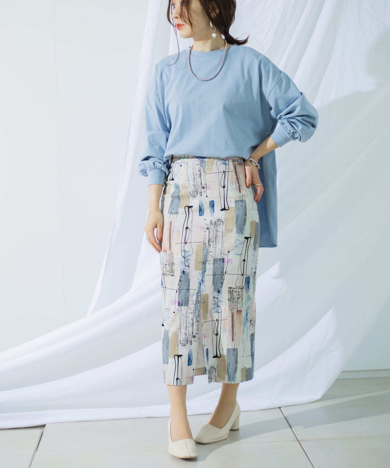 ペイント柄タイトスカート Mona Belinda モナ ベリンダ レディース Pal Closet パルクローゼット パルグループ公式ファッション通販サイト