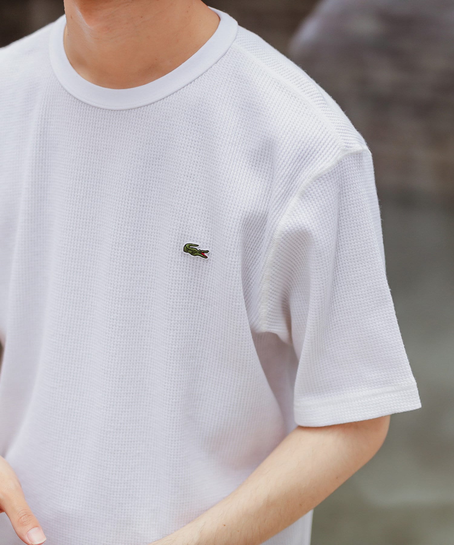 Lacoste ラコステ クラッシックフィットリネンコットンワッフルtシャツ Discoat ディスコート メンズ Pal Closet パルクローゼット パルグループ公式ファッション通販サイト