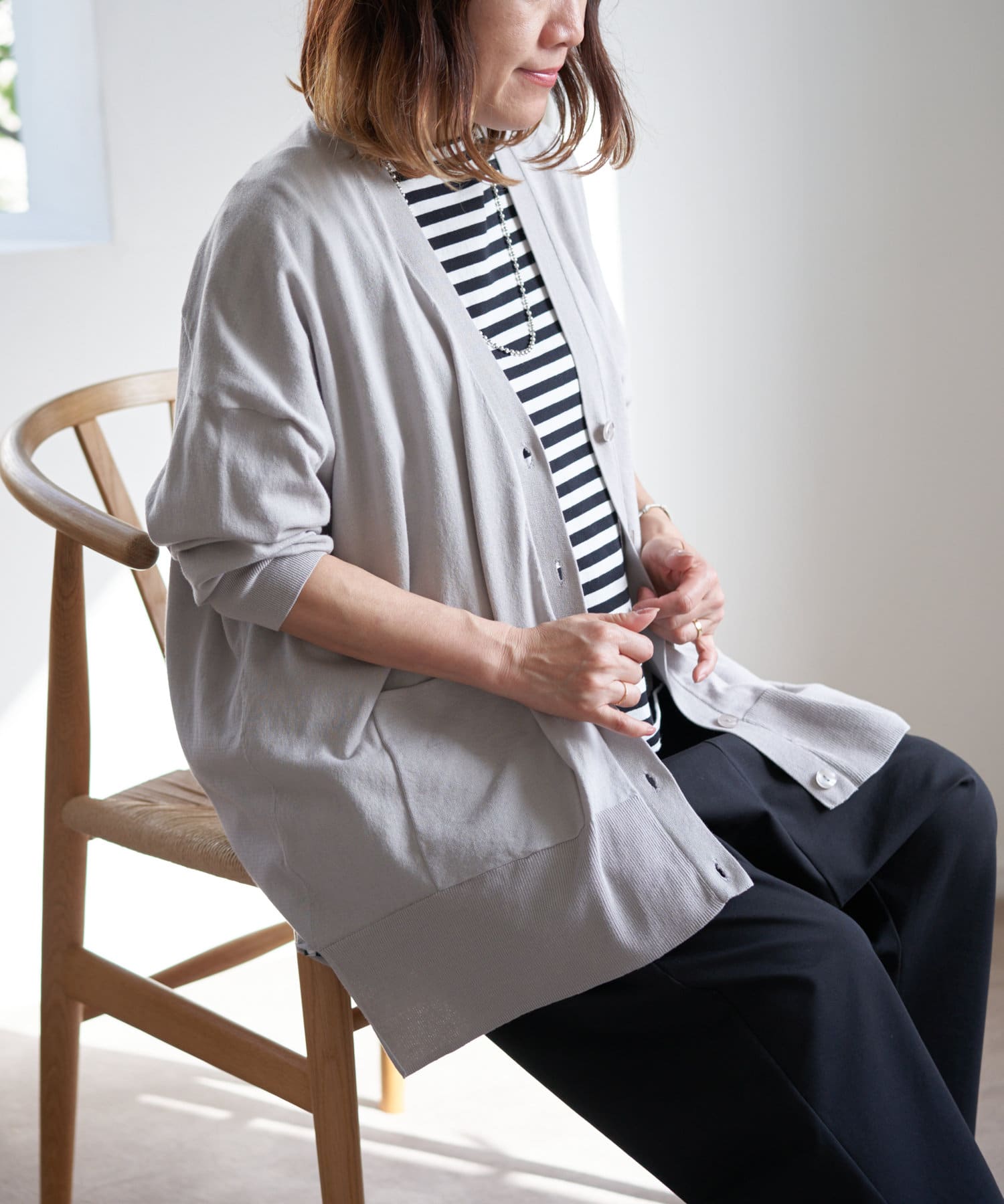 涼感敏感肌１６ｇコットン１００カーディガン Plus Oto Ha プラス オトハ レディース Pal Closet パルクローゼット パルグループ公式ファッション通販サイト