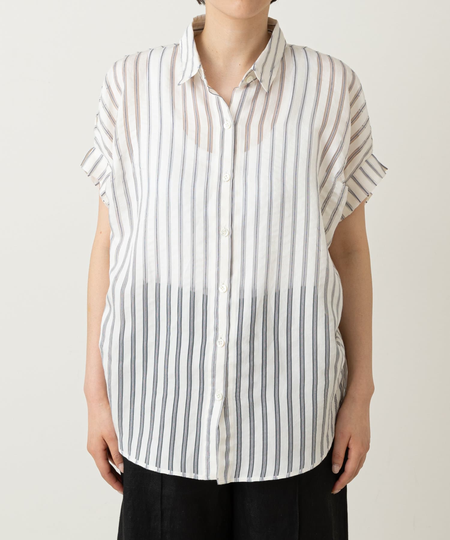 清涼感のあるシアー素材 ストライプシースルーシャツ Livetart リヴェタート レディース Pal Closet パルクローゼット パルグループ公式ファッション通販サイト