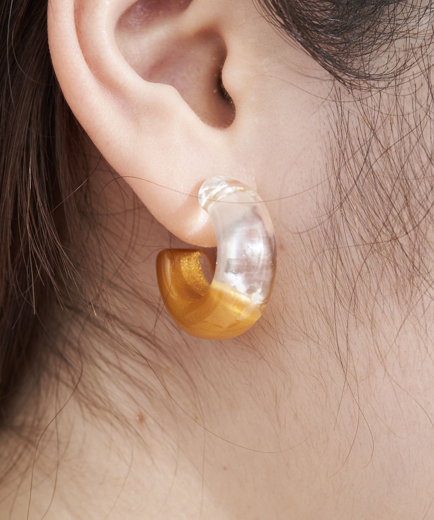 クリアバイカラーフープピアス 3coins スリーコインズ ライフスタイル Pal Closet パルクローゼット パルグループ公式ファッション通販サイト