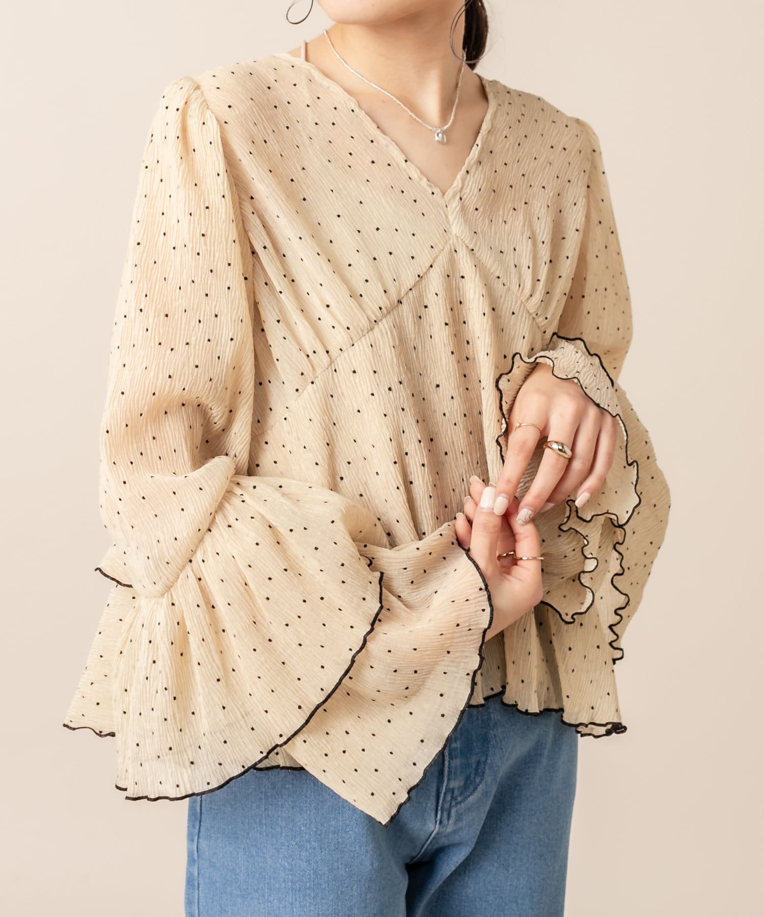 Mline Web限定 ドビードットシフォンブラウス Mystic ミスティック レディース Pal Closet パルクローゼット パルグループ公式ファッション通販サイト