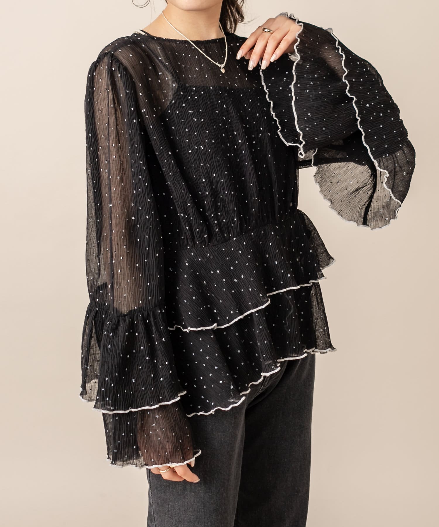 Mline Web限定 ドビードットシフォンブラウス Mystic ミスティック レディース Pal Closet パルクローゼット パルグループ公式ファッション通販サイト