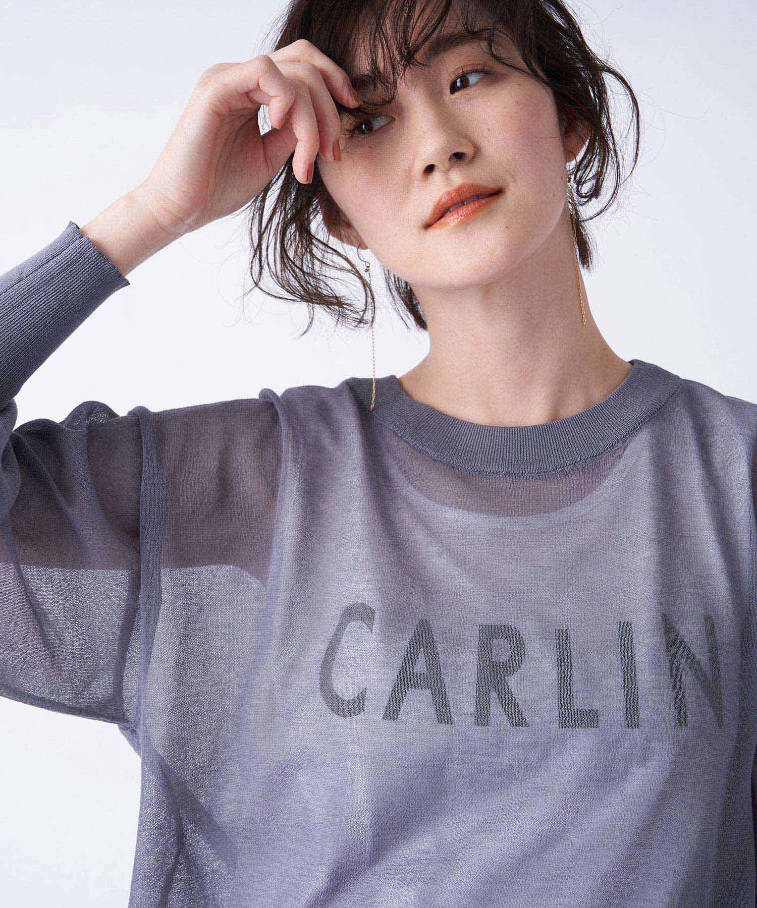 un dix cors(アンディコール) 【オトナカジュアルに仕上がる旬な一枚】ロゴタンクsetシアーニット