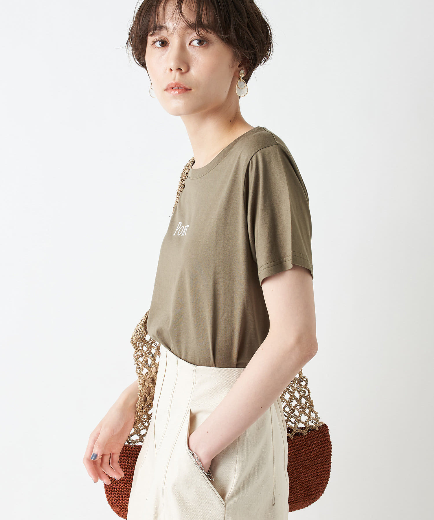 un dix cors(アンディコール) 【大人が着やすいロゴカットソー】PORTプリントTシャツ