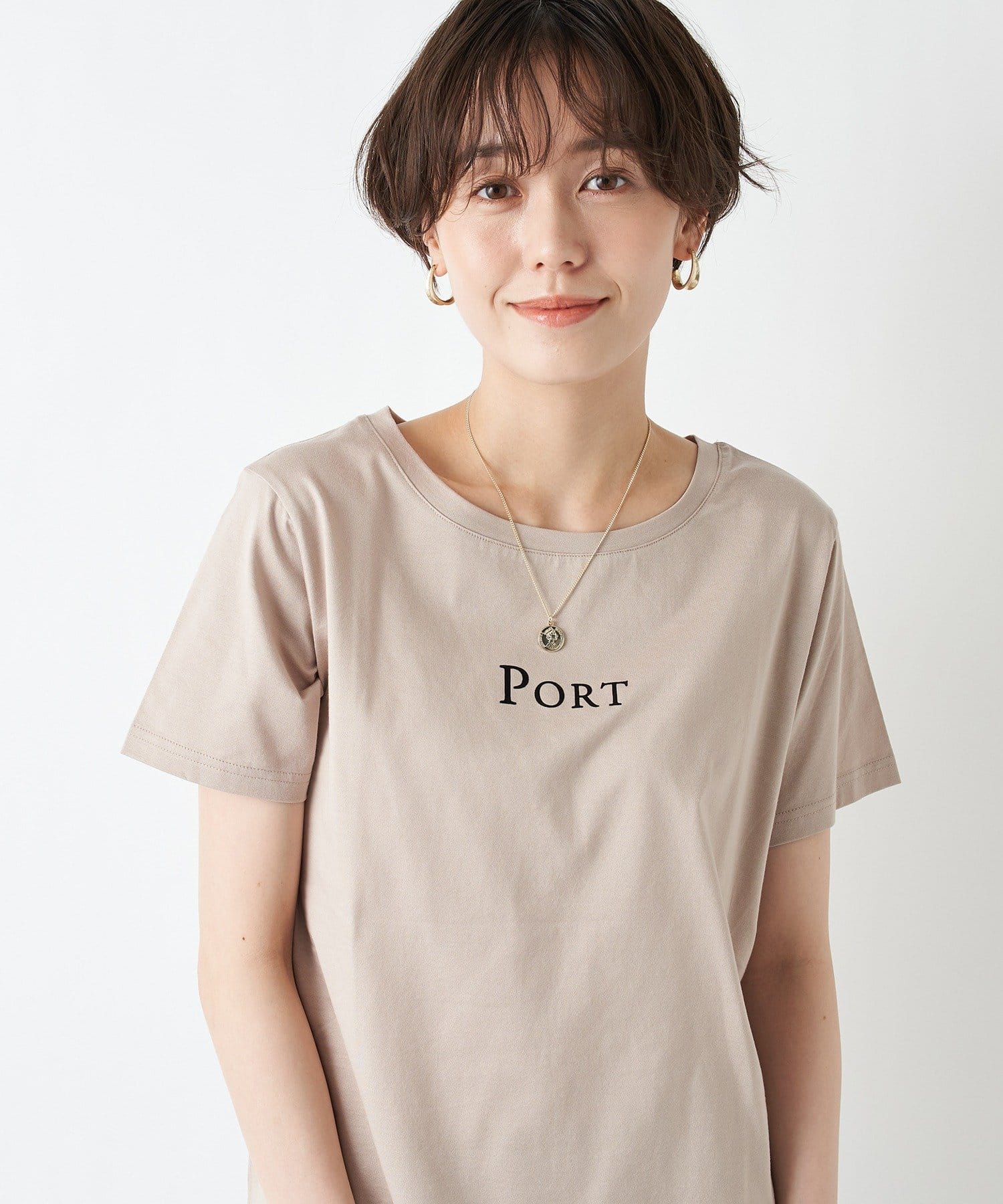 un dix cors(アンディコール) 【大人が着やすいロゴカットソー】PORTプリントTシャツ