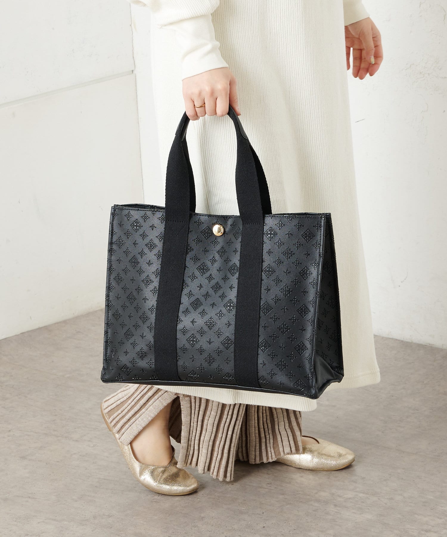 フェイクレザー 型押しスクエアトートバッグ Daily Russet デイリー ラシット レディース Pal Closet パルクローゼット パルグループ公式ファッション通販サイト