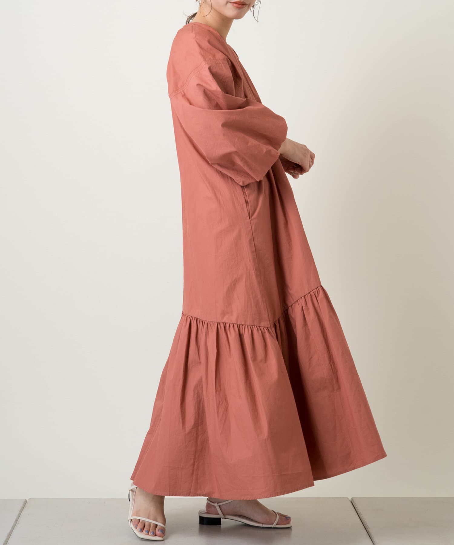 配色ステッチバルーン袖ワンピース Kastane カスタネ レディース Pal Closet パルクローゼット パルグループ公式ファッション通販サイト