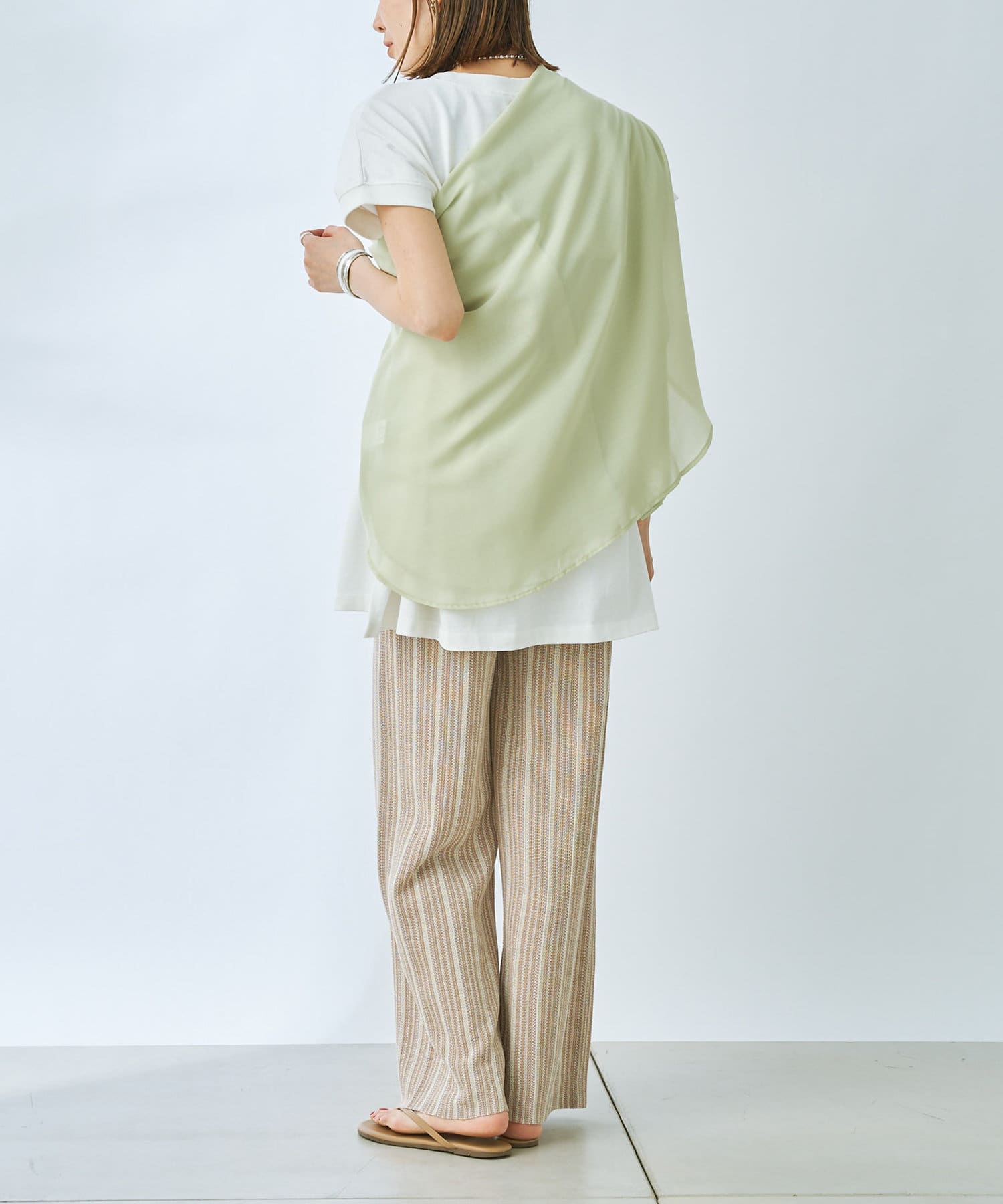 prose verse(プロズヴェール) 【ウエストゴム仕様】ランダムストライプニットパンツ