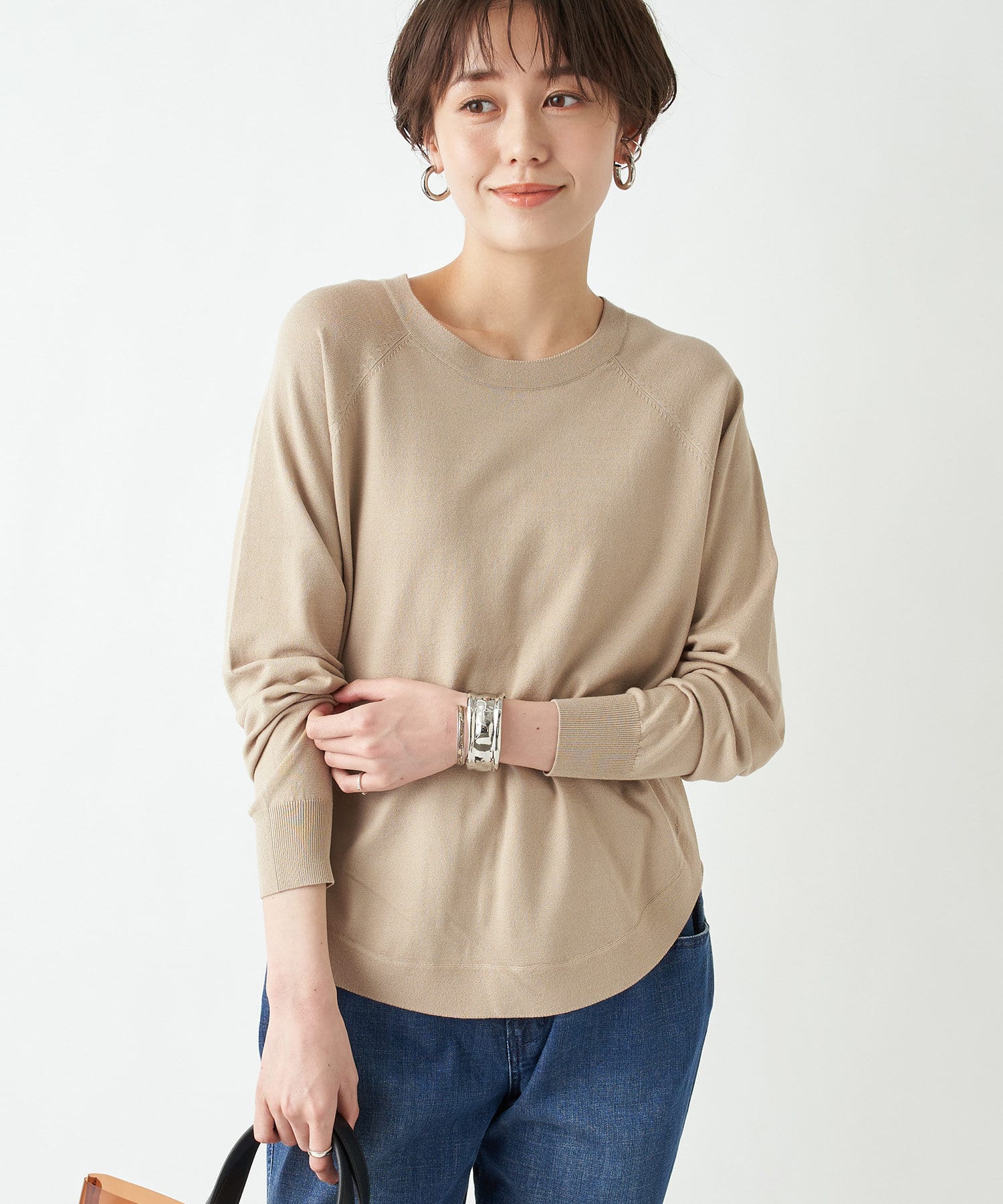 un dix cors(アンディコール) 【着心地も着回し力も抜群】ラウンドヘムプルオーバーニット