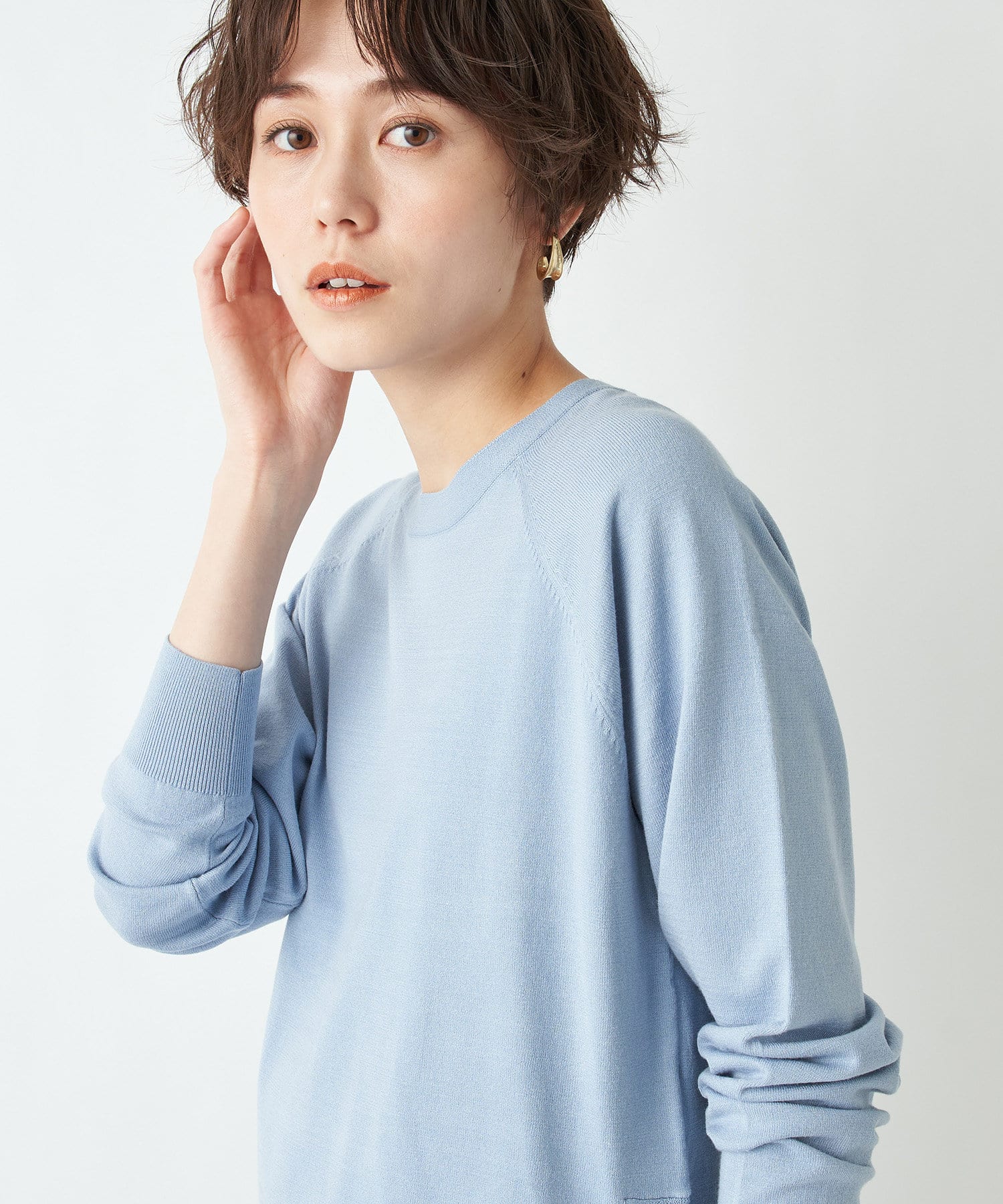 un dix cors(アンディコール) 【着心地も着回し力も抜群】ラウンドヘムプルオーバーニット