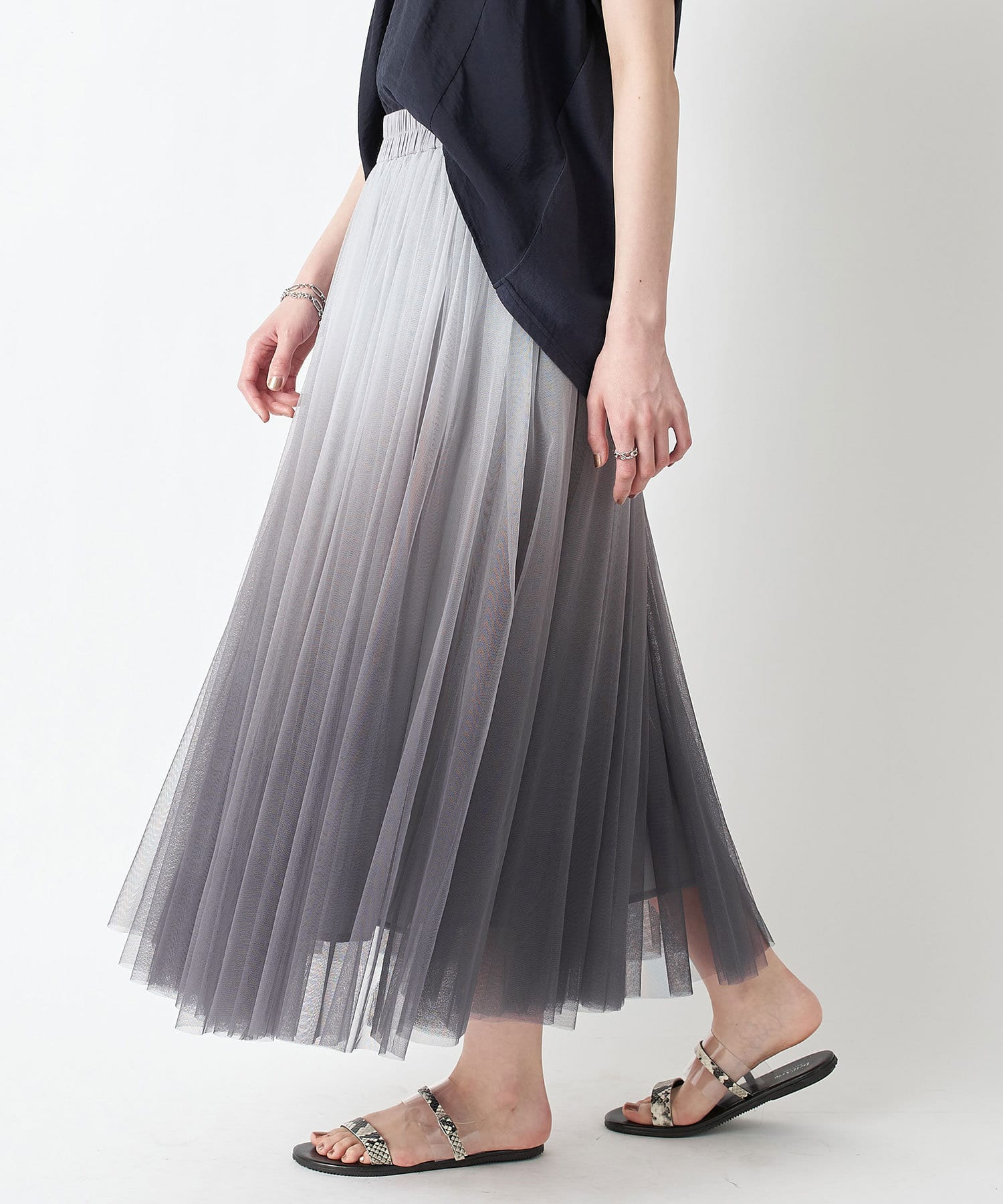 un dix cors(アンディコール) ここでしか手に入らない！【WEB限定】グラデーションチュールスカート