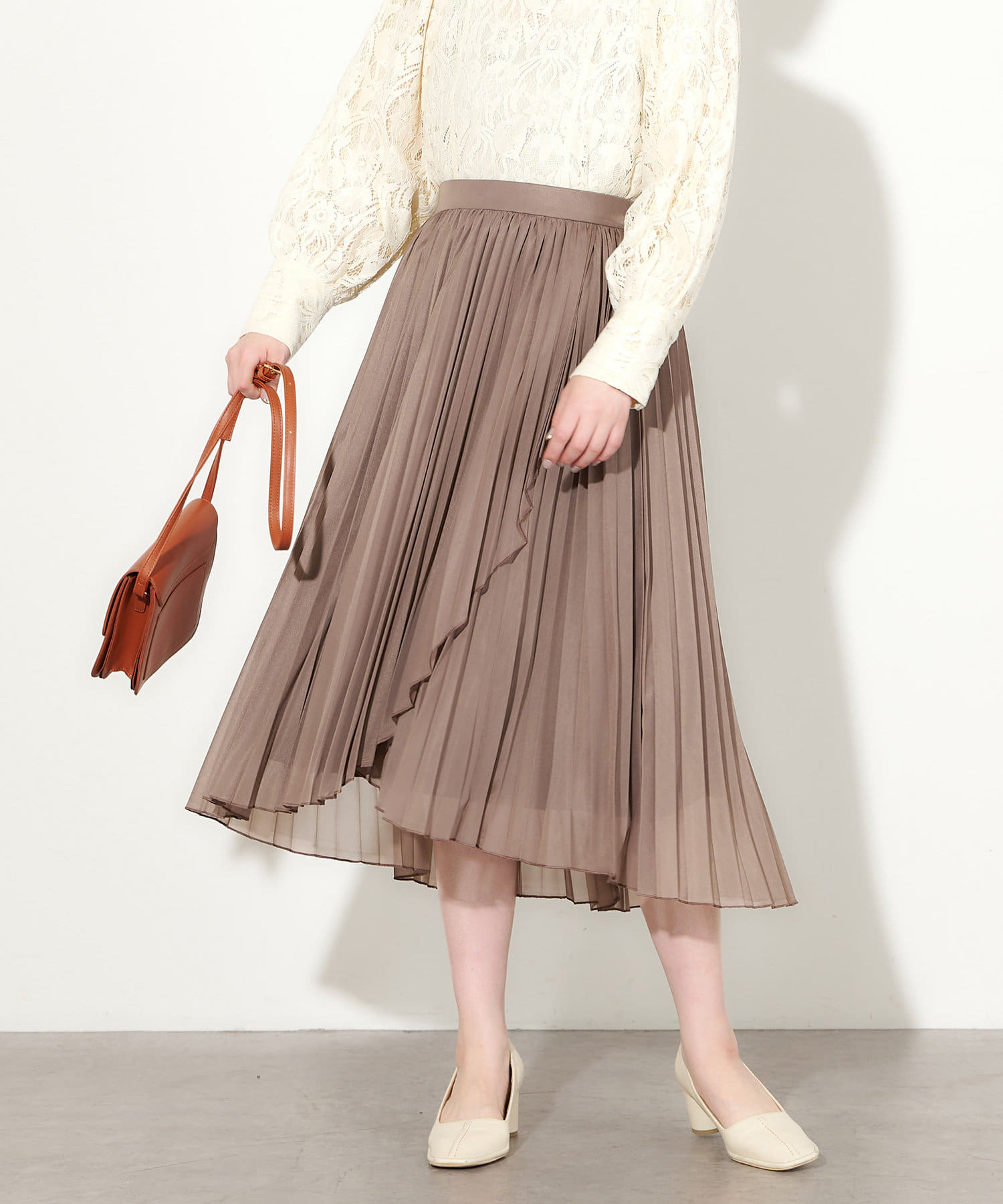 やわらかシアープリーツラップスカート | natural couture(ナチュラル