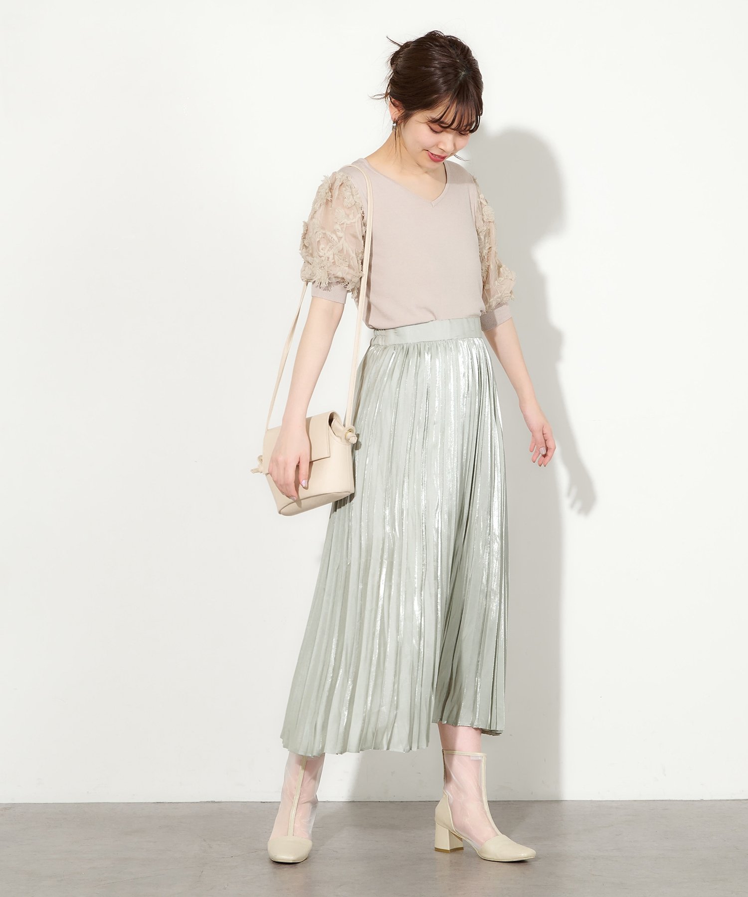 natural couture(ナチュラルクチュール) オーロラプリーツスカート