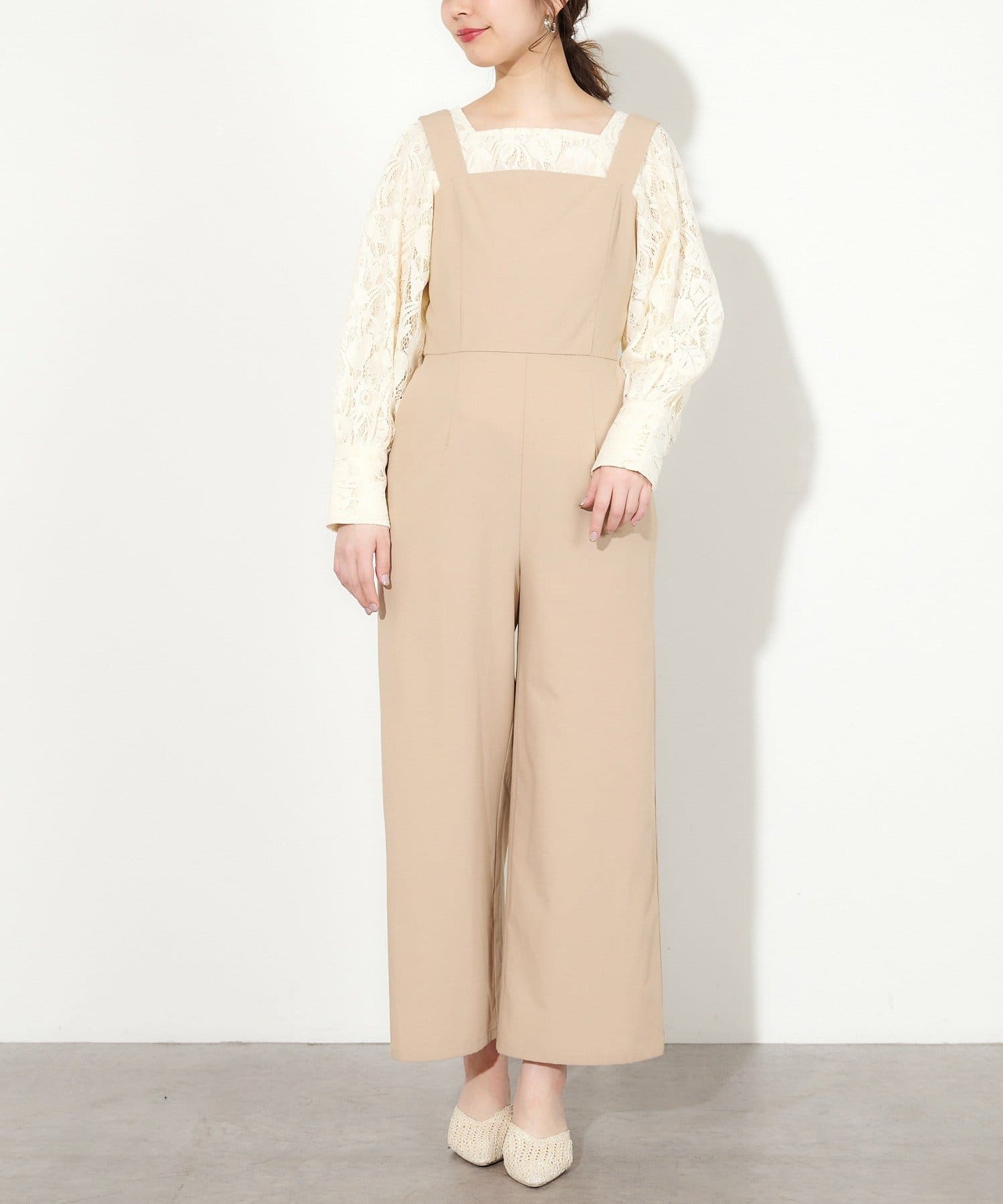 natural coutureナチュラルクチュールオールインワンベージュ natural couture（ナチュラルクチュール）の「おしゃれリネン