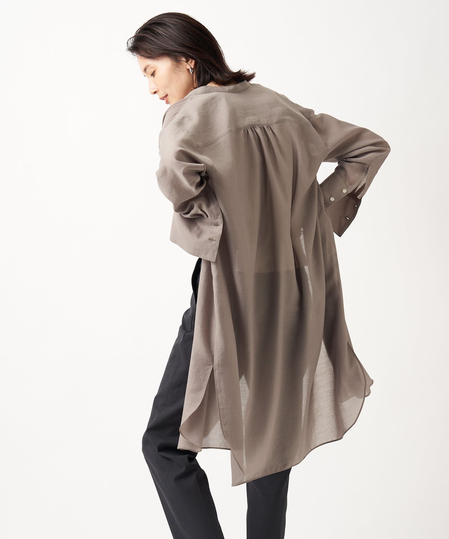 上品な大人の女性の雰囲気を演出 スパンボイルチュニックシャツ Rive Droite リヴドロワ レディース Pal Closet パルクローゼット パルグループ公式ファッション通販サイト