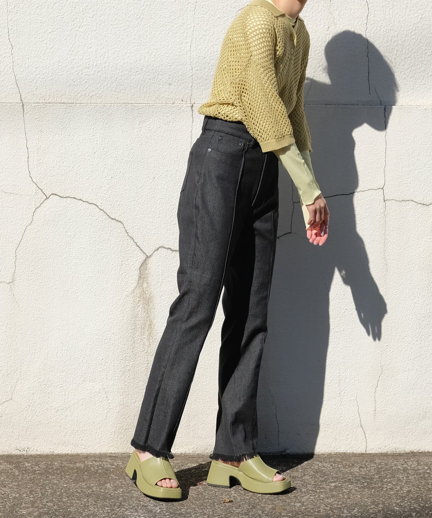 Thank Mat L リサイクルヤーンフリンジデニムパンツ Kastane カスタネ レディース Pal Closet パルクローゼット パルグループ公式ファッション通販サイト