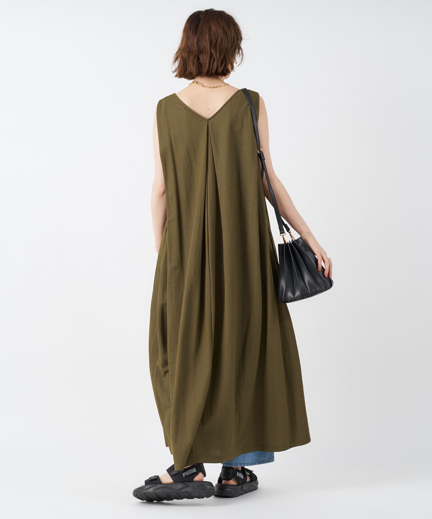 un dix cors(アンディコール) 【1枚で決まる主役ワンピース】接触冷感フレンチショルダーワンピース