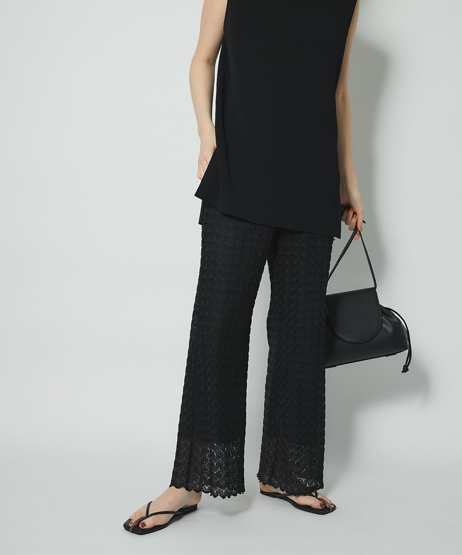 un dix cors(アンディコール) 【旬なスタイリングに欠かせない】バルファスレースパンツ