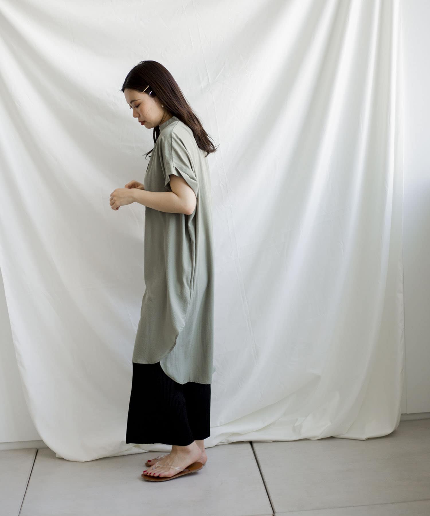 Thevon.(ゼヴォン) ブザム切替シャツワンピース