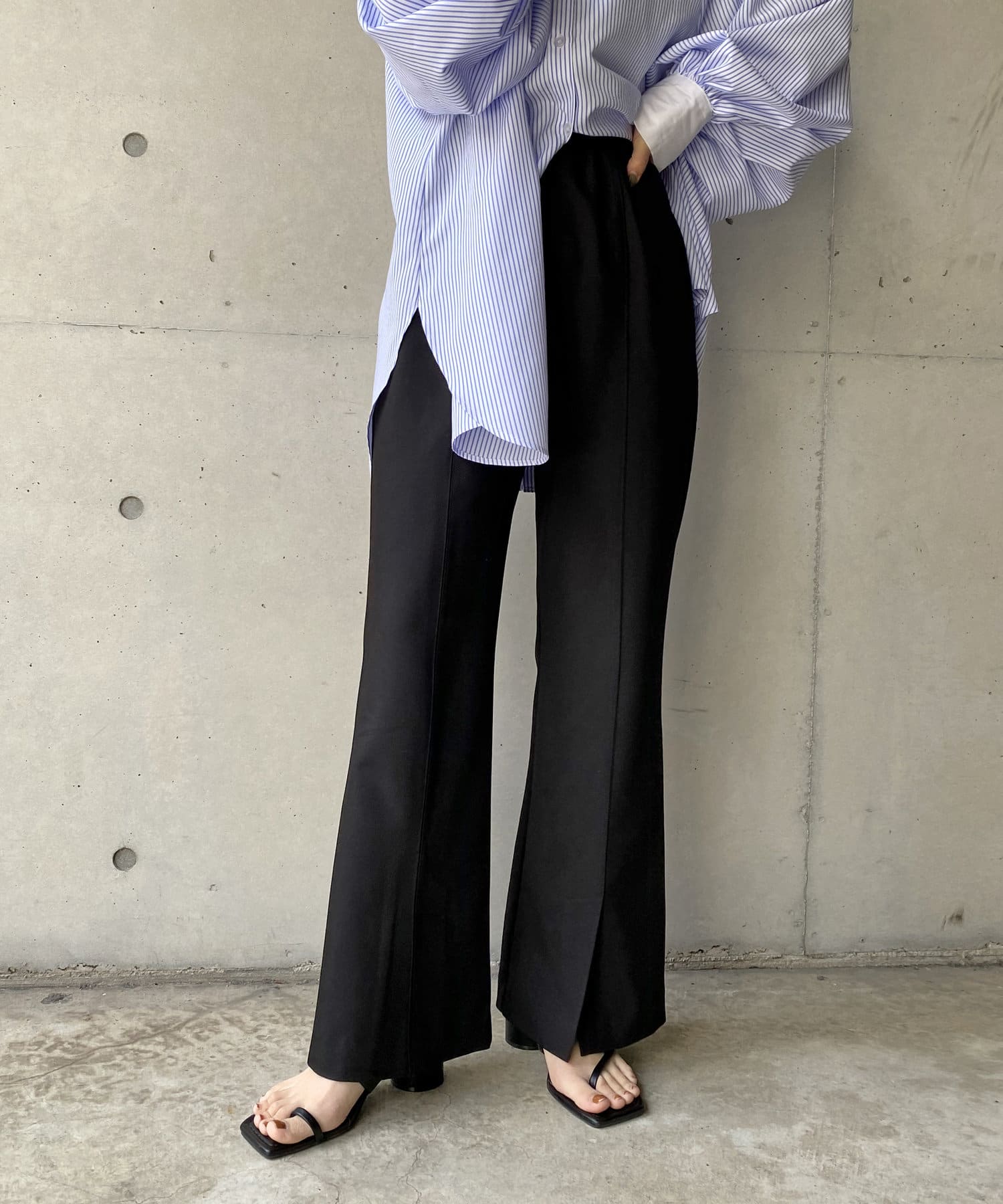 新色追加 ライトグレー フレアフロントベンツパンツ Capricieux Le Mage カプリシュレマージュ レディース Pal Closet パルクローゼット パルグループ公式ファッション通販サイト