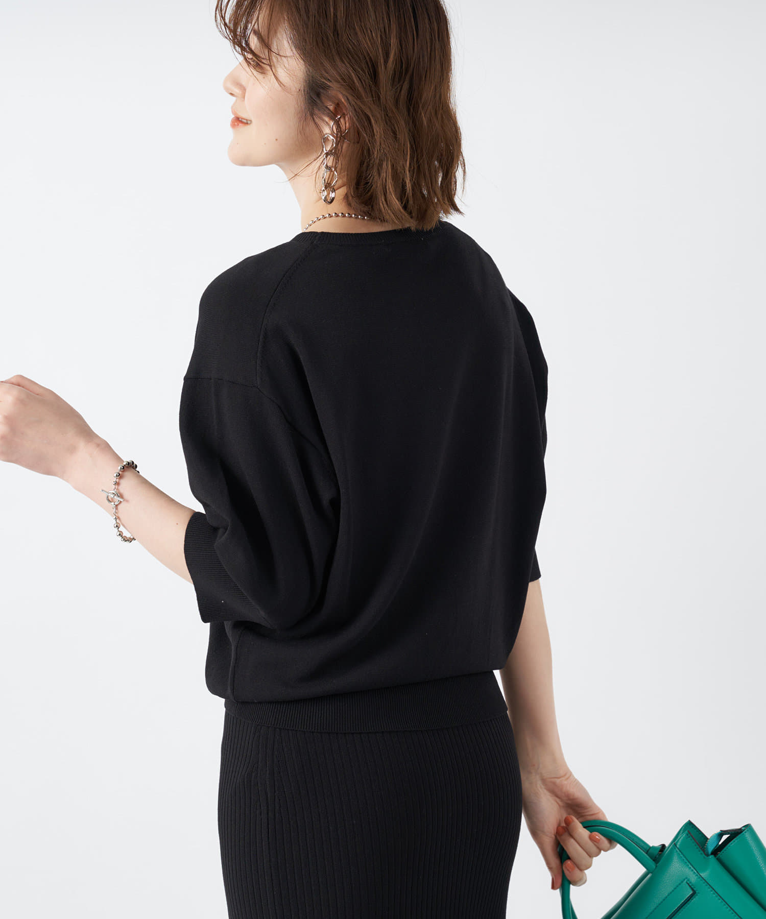 un dix cors(アンディコール) 【清涼感のある定番ニット】クールタッチクルーネックニット