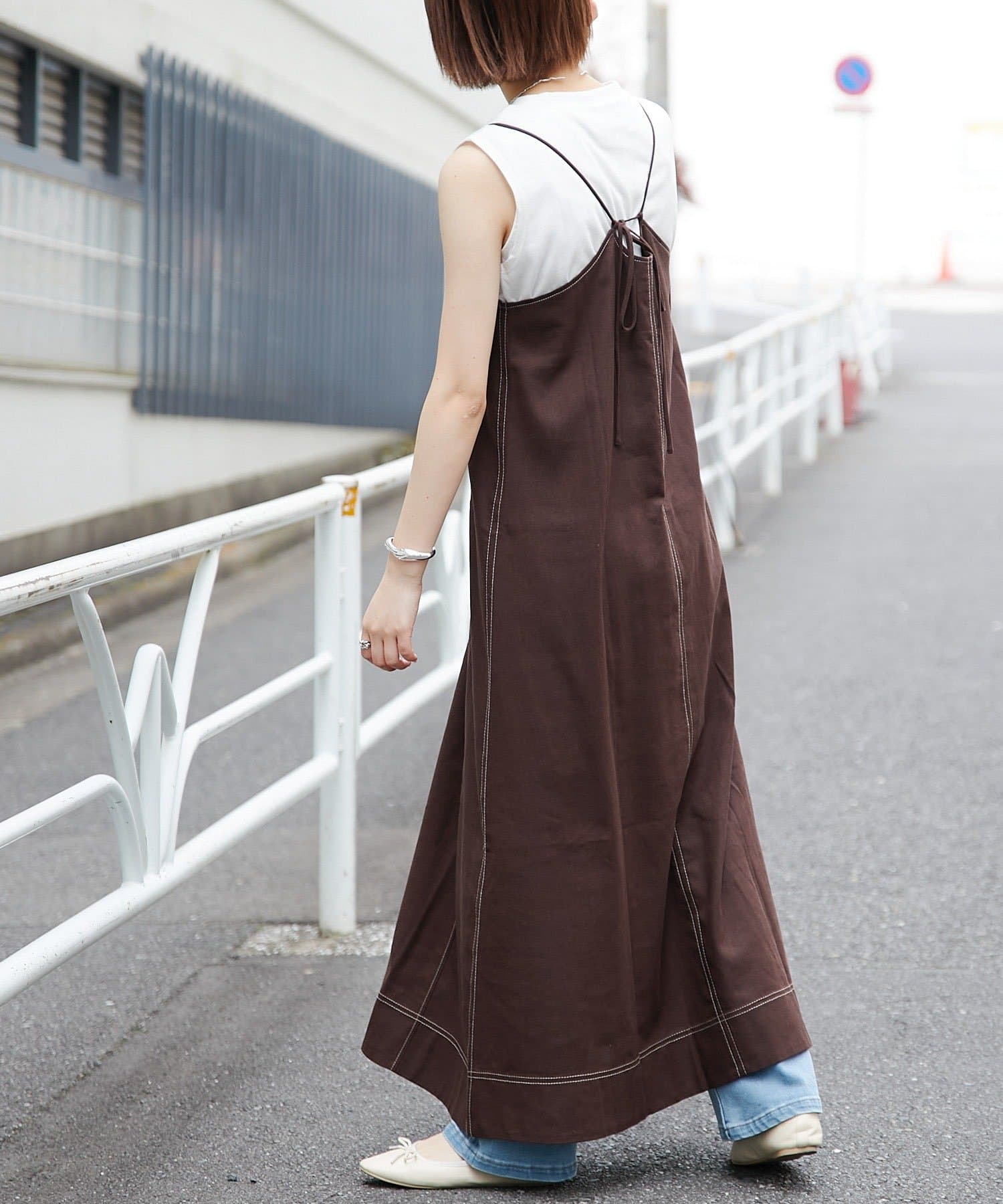 説明動画有 インナー付き 綿麻配色ステッチキャミワンピ Ciaopanic Typy チャオパニックティピー レディース Pal Closet パルクローゼット パルグループ公式ファッション通販サイト